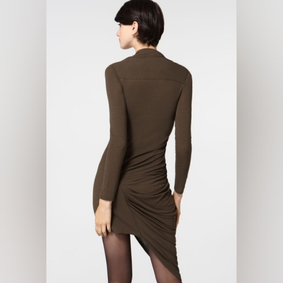 Alice + Olivia “Clarissa” Dress Asymmetrical Draped Hem Size Large - Picture 2 of 6